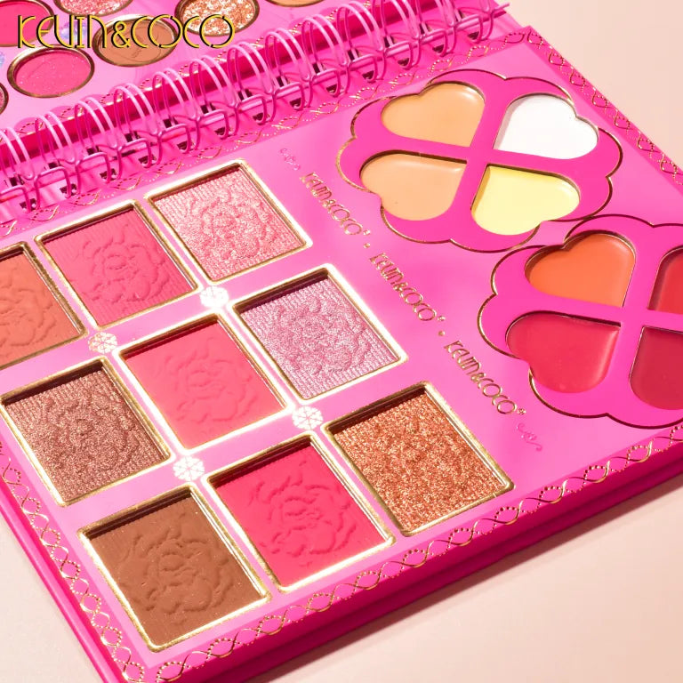 KEVIN&COCO 52 colour coil princess rose eyeshadow palette Hongxuan Cosmetics