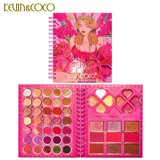 KEVIN&COCO 52 colour coil princess rose eyeshadow palette Hongxuan Cosmetics