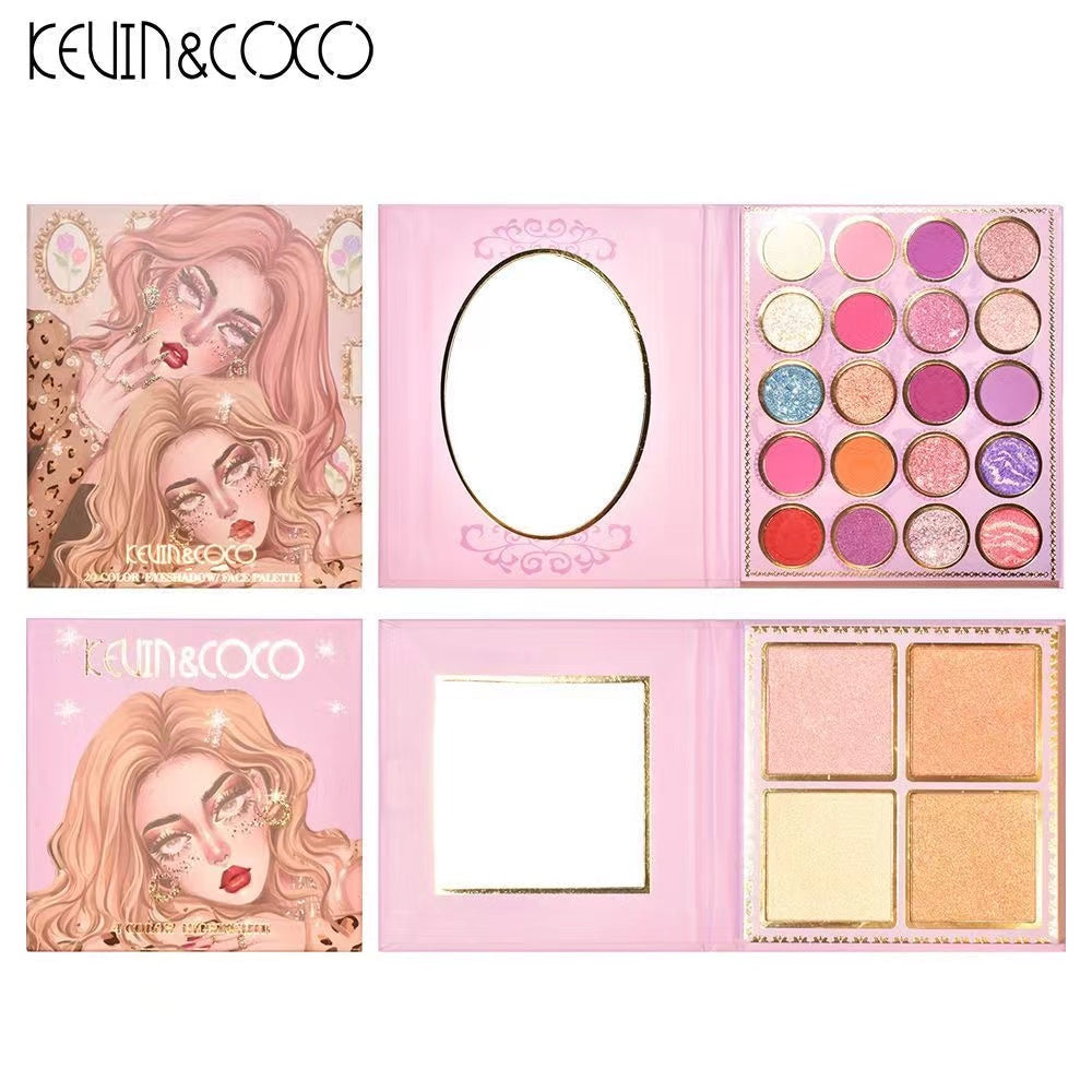 KEVIN&COCO24colour Leopard sisters cosmetic set Hongxuan Cosmetics