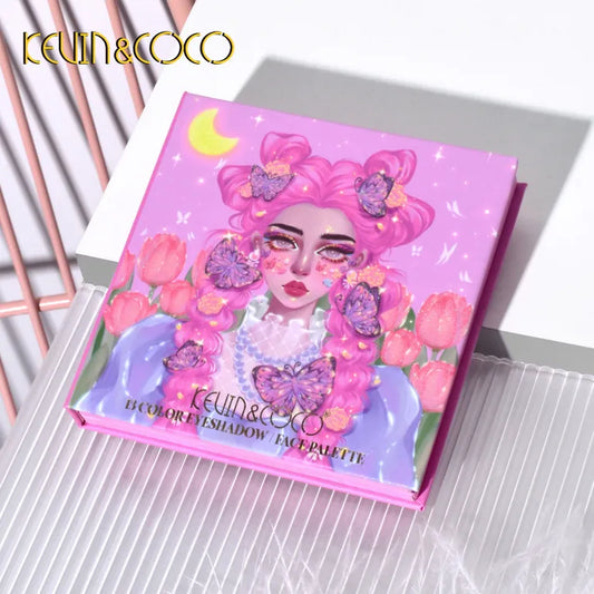 KEVIN&COCO 13colour butterfly girl eyeshadow palette Hongxuan Cosmetics