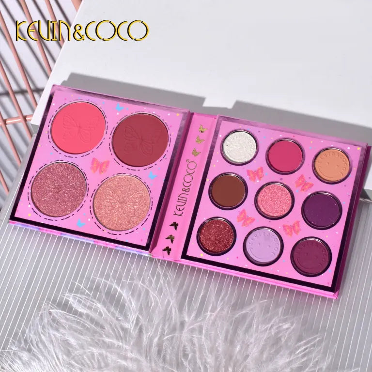 KEVIN&COCO 13colour butterfly girl eyeshadow palette Hongxuan Cosmetics