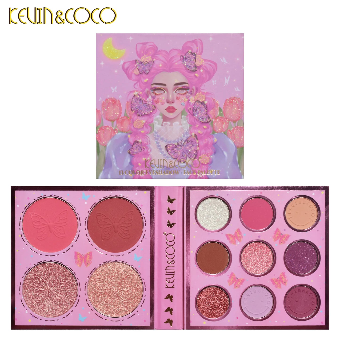 KEVIN&COCO 13colour butterfly girl eyeshadow palette Hongxuan Cosmetics