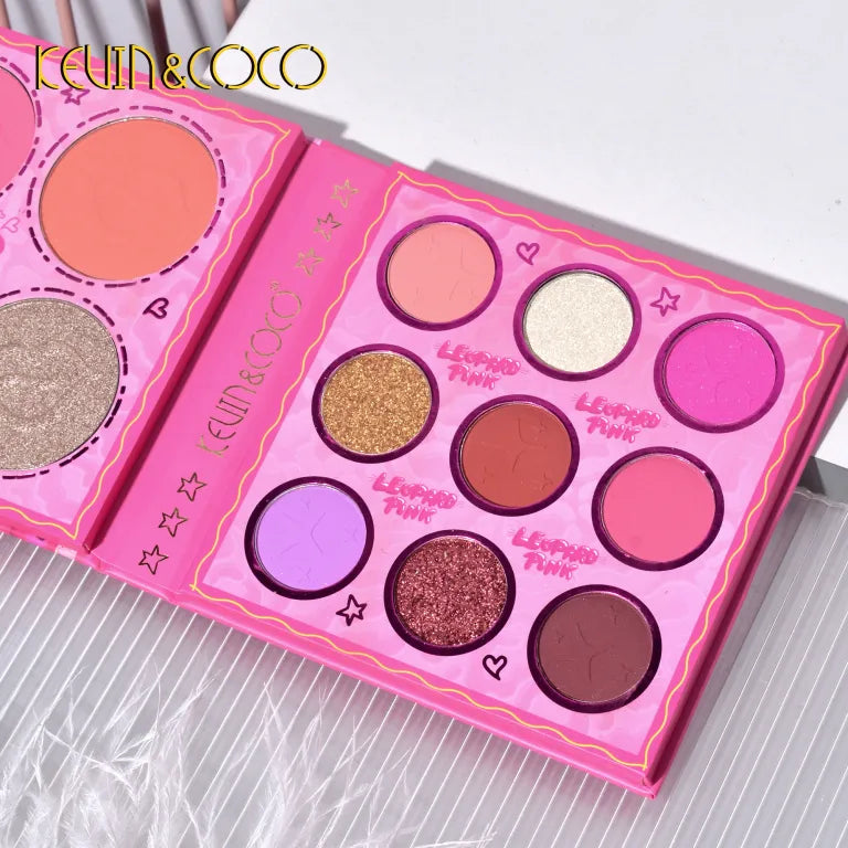 KEVIN&COCO 13colour pink leopard girl eyeshadow palette Hongxuan Cosmetics