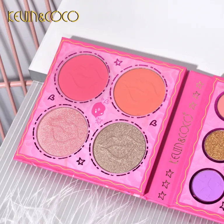 KEVIN&COCO 13colour pink leopard girl eyeshadow palette Hongxuan Cosmetics