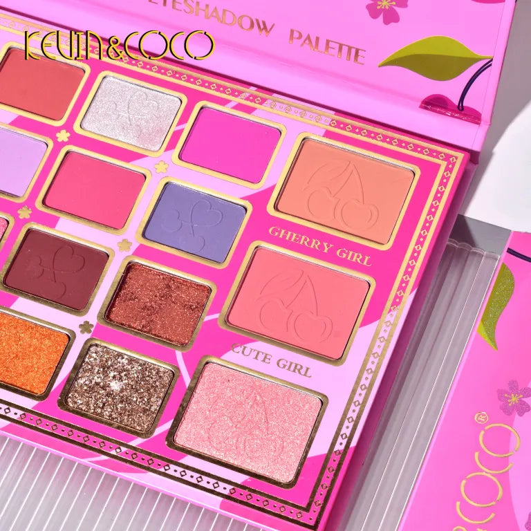 KEVIN&COCO 19colour cherry blossom eyeshadow palette Hongxuan Cosmetics
