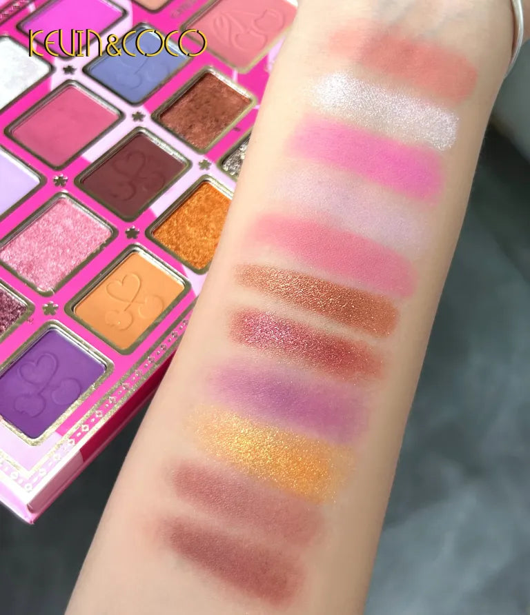 KEVIN&COCO 19colour cherry blossom eyeshadow palette Hongxuan Cosmetics