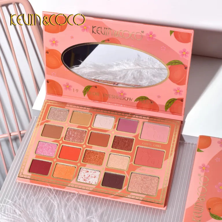 KEVIN&COCO 19colour honey peach eyeshadow palette Hongxuan Cosmetics