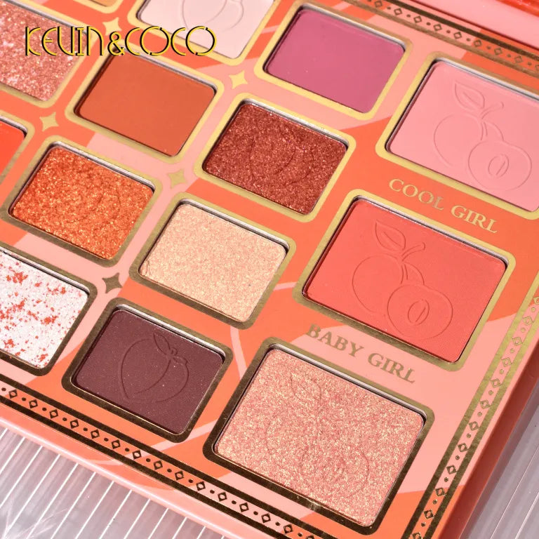 KEVIN&COCO 19colour honey peach eyeshadow palette Hongxuan Cosmetics