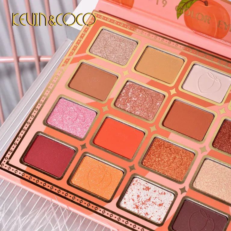 KEVIN&COCO 19colour honey peach eyeshadow palette Hongxuan Cosmetics