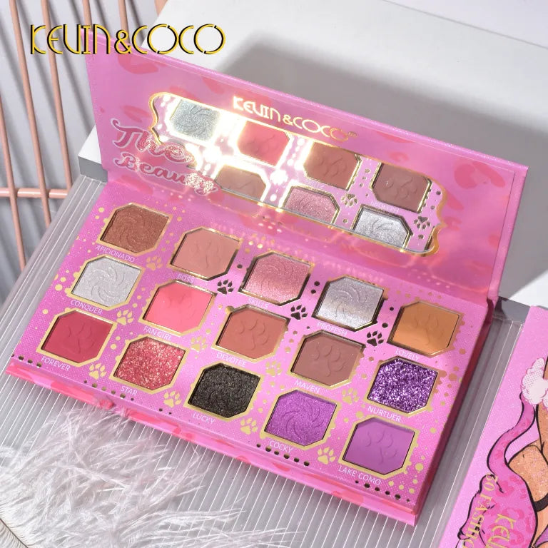 KEVIN&COCO 30colour pink panther eyeshadow palette Hongxuan Cosmetics