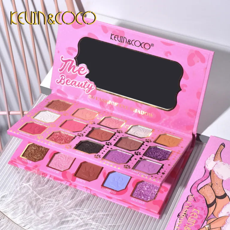 KEVIN&COCO 30colour pink panther eyeshadow palette Hongxuan Cosmetics