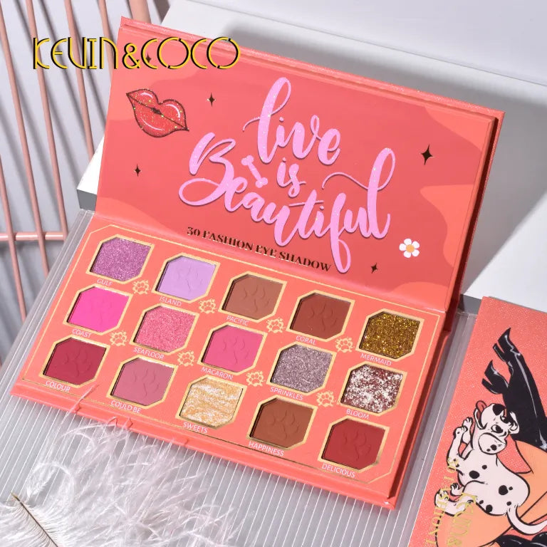 KEVIN&COCO 30colour spotty dog eyeshadow palette Hongxuan Cosmetics
