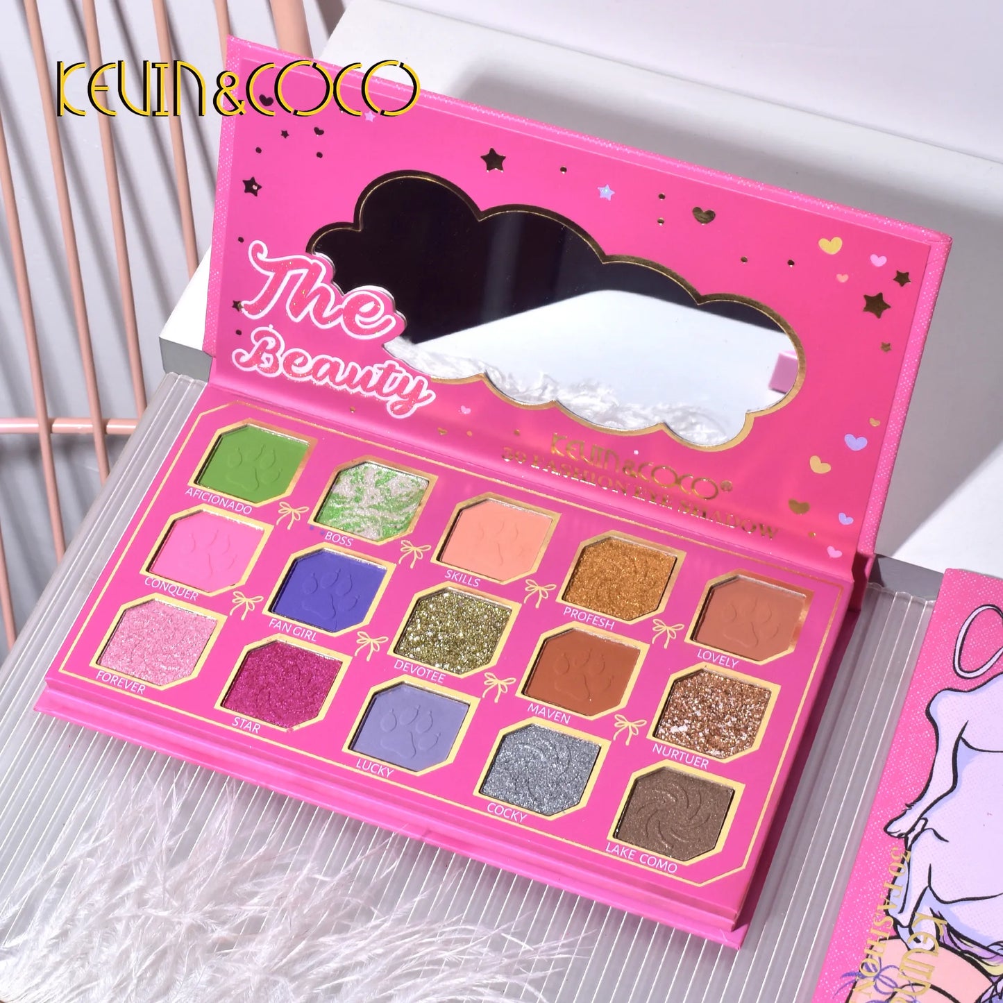 KEVIN&COCO 30colour unicorn eyeshadow palette Hongxuan Cosmetics
