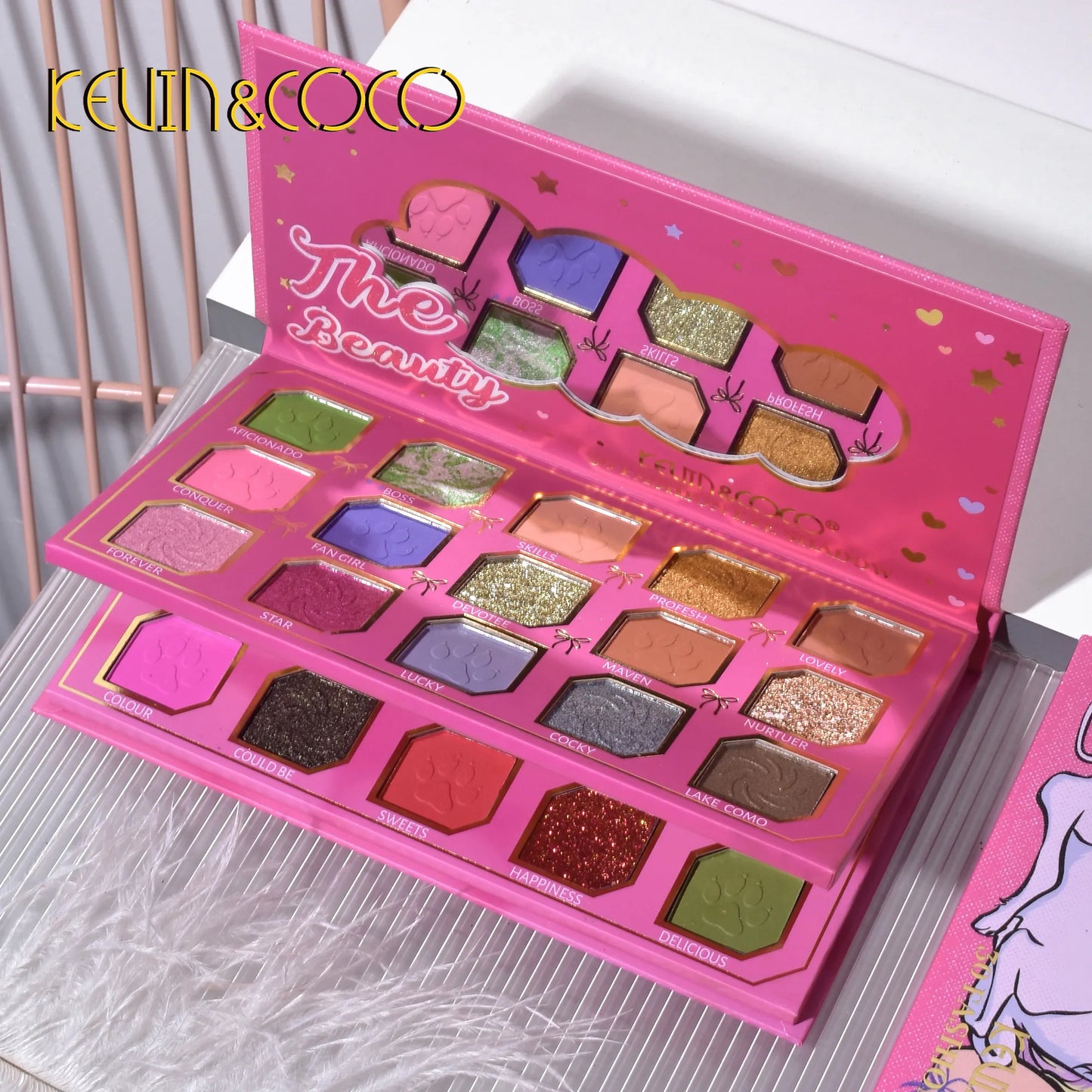 KEVIN&COCO 30colour unicorn eyeshadow palette Hongxuan Cosmetics