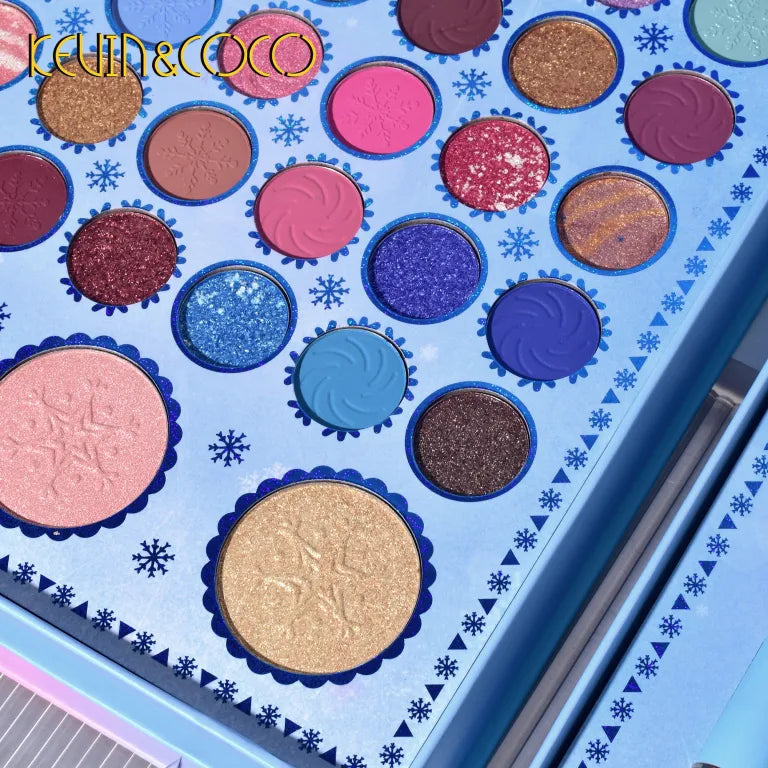 KEVIN&COCO 33colour ICESNOW wishing deer eyeshadow double drawer set Hongxuan Cosmetics