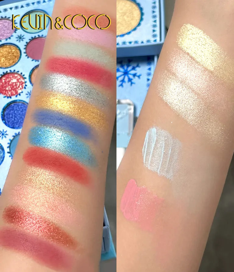 KEVIN&COCO 33colour ICESNOW wishing deer eyeshadow double drawer set Hongxuan Cosmetics