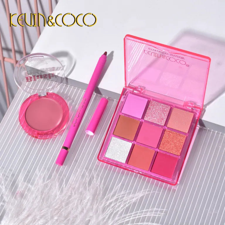 KEVIN&COCO 37colour Pink Barbie eyeshadow cosmetic set Hongxuan Cosmetics