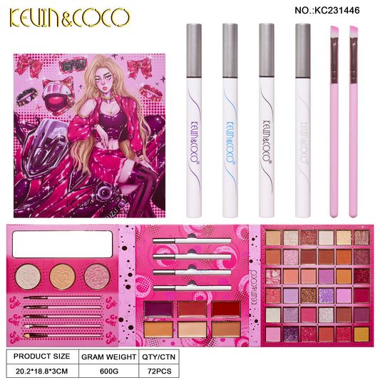 KEVIN&COCO 45colour cool motorcycle eyeshadow cosmetic set Hongxuan Cosmetics