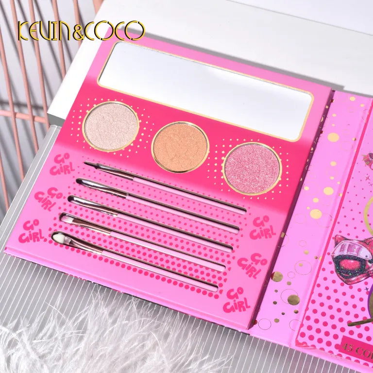 KEVIN&COCO 45colour cool motorcycle eyeshadow cosmetic set Hongxuan Cosmetics