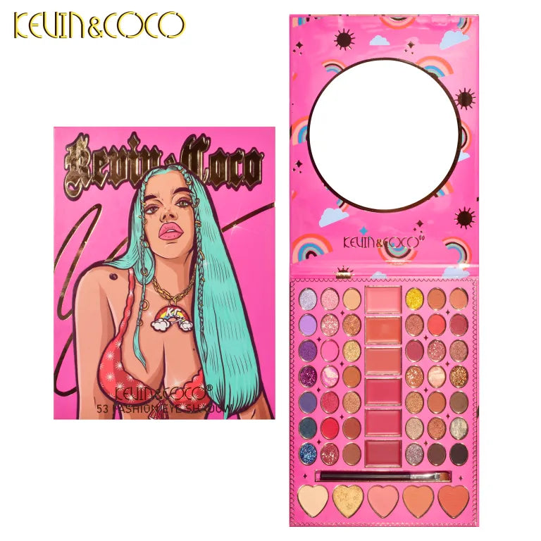 KEVIN&COCO 53colour green-haired singer eyeshadow palette Hongxuan Cosmetics
