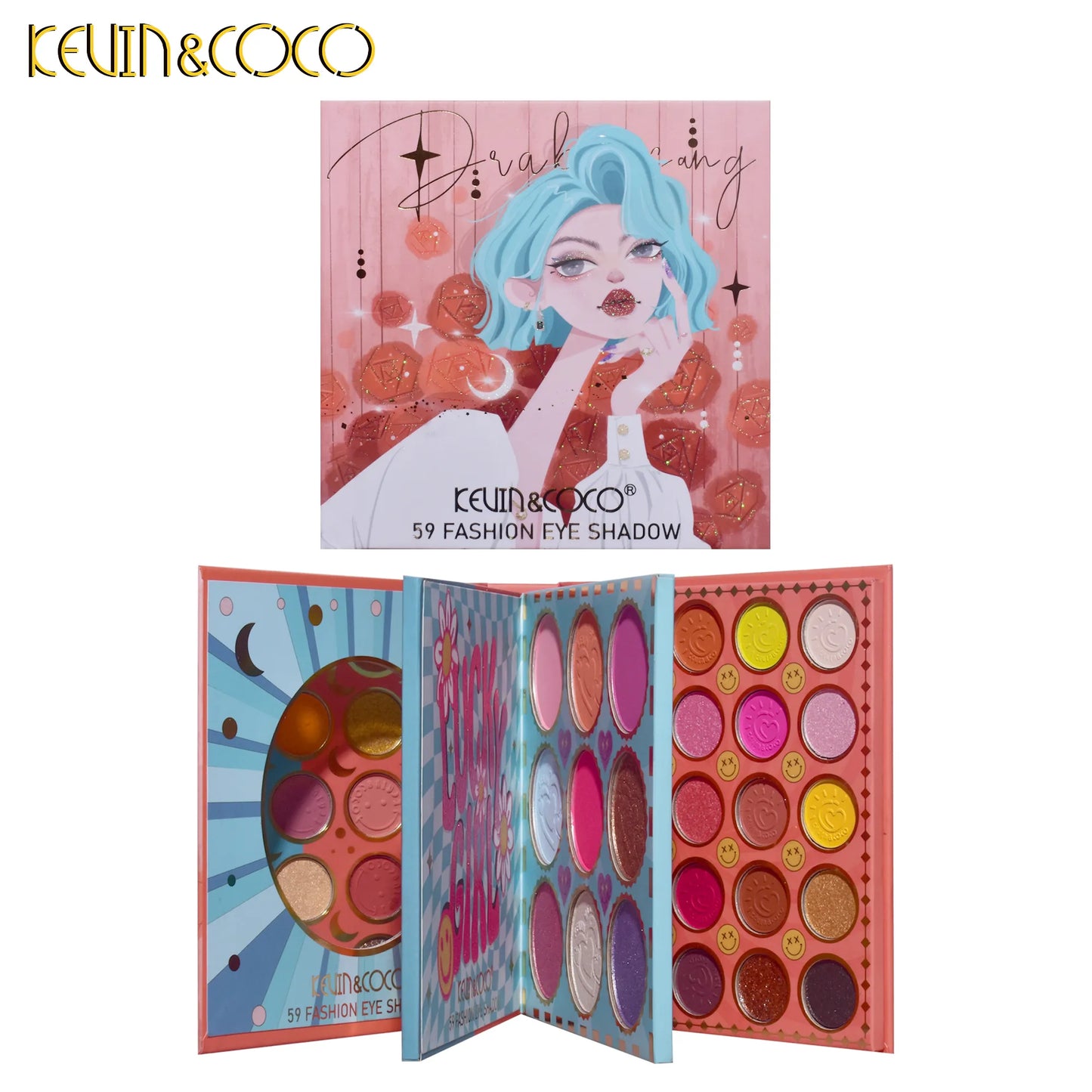 KEVIN&COCO 59colour mo landi rose eyeshadow palette Hongxuan Cosmetics