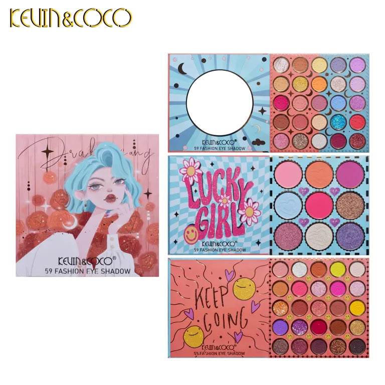 KEVIN&COCO 59colour mo landi rose eyeshadow palette Hongxuan Cosmetics