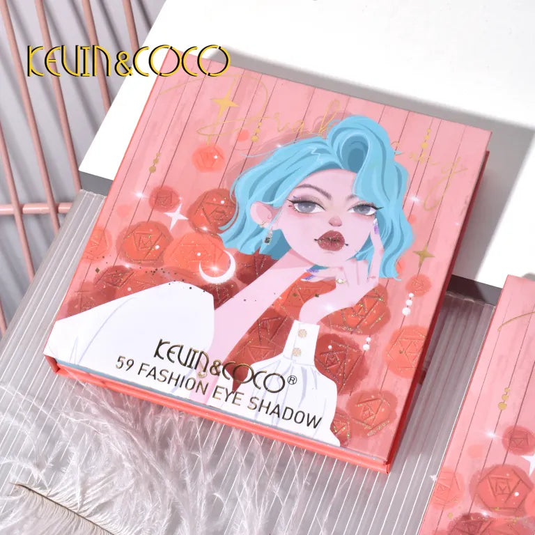 KEVIN&COCO 59colour mo landi rose eyeshadow palette Hongxuan Cosmetics