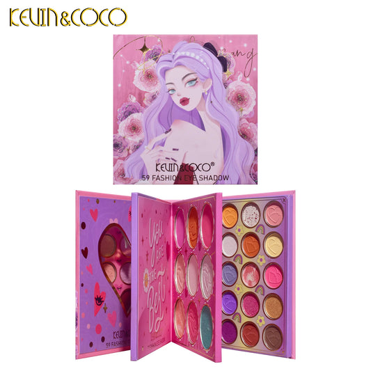 KEVIN&COCO 59colour seductive woman eyeshadow palette Hongxuan Cosmetics