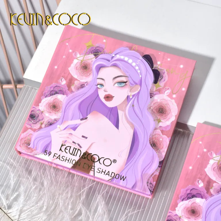 KEVIN&COCO 59colour seductive woman eyeshadow palette Hongxuan Cosmetics