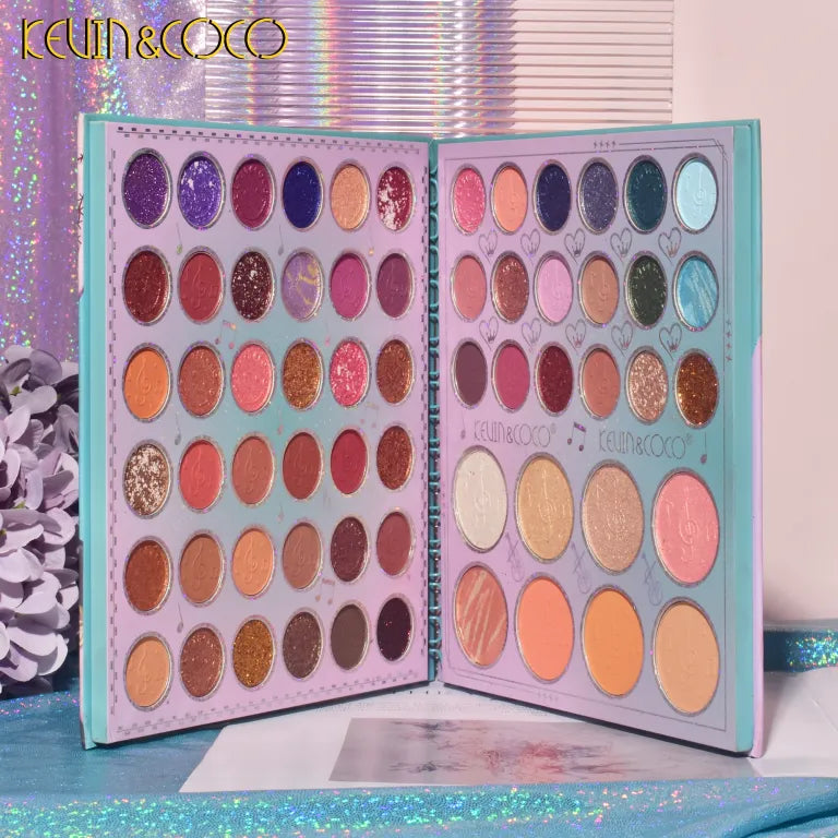 KEVIN&COCO 62colour coil violin wednesday eyeshadow palette Hongxuan Cosmetics