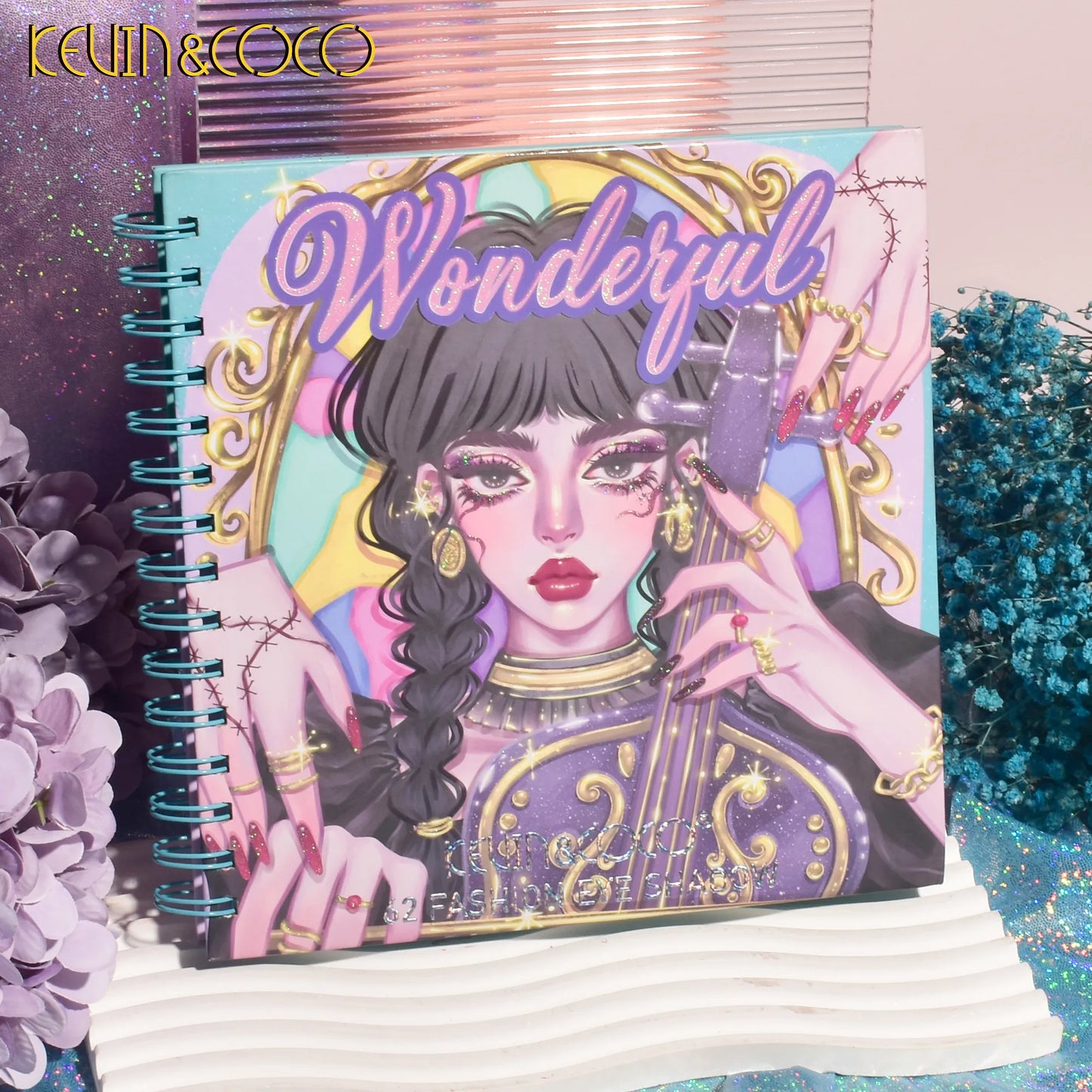KEVIN&COCO 62colour coil violin wednesday eyeshadow palette Hongxuan Cosmetics