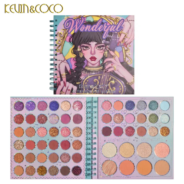 KEVIN&COCO 62colour coil violin wednesday eyeshadow palette Hongxuan Cosmetics