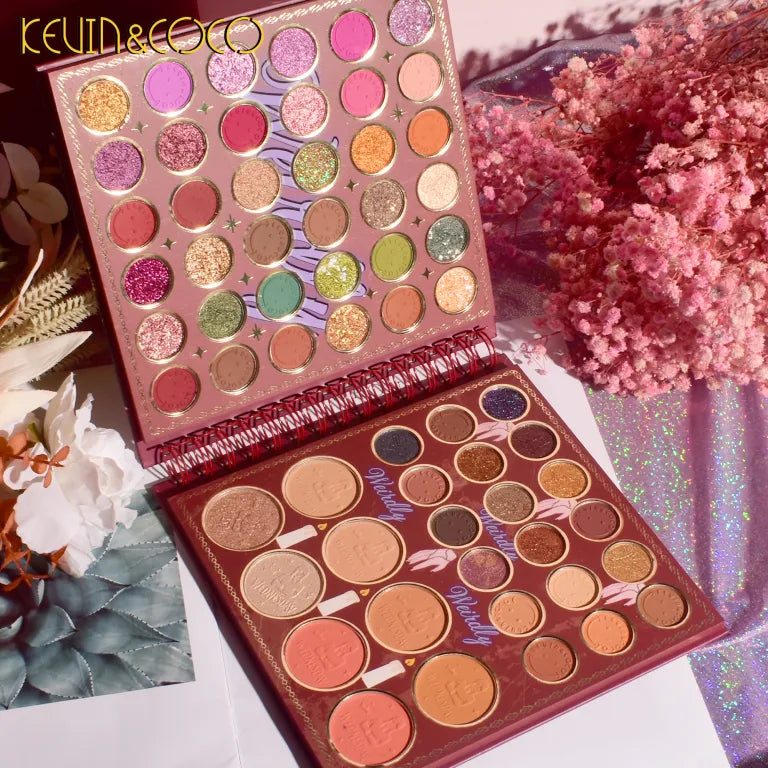 KEVIN&COCO 62colour coil wednesday eyeshadow palette Hongxuan Cosmetics