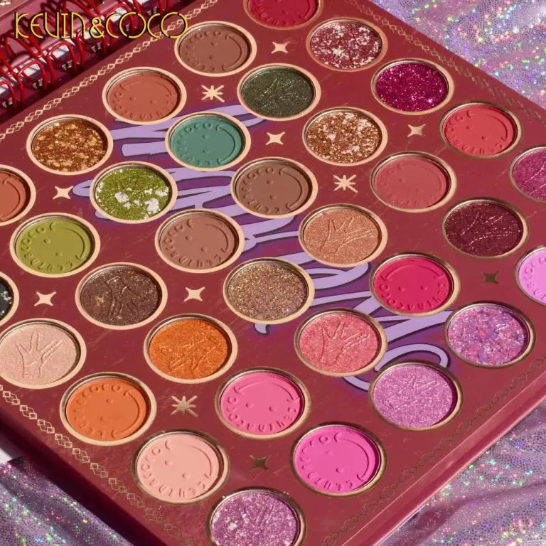 KEVIN&COCO 62colour coil wednesday eyeshadow palette Hongxuan Cosmetics