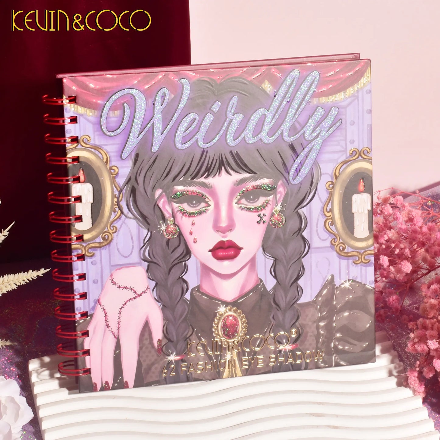 KEVIN&COCO 62colour coil wednesday eyeshadow palette Hongxuan Cosmetics