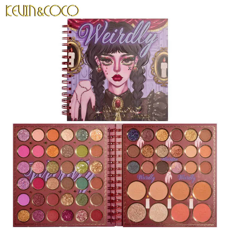 KEVIN&COCO 62colour coil wednesday eyeshadow palette Hongxuan Cosmetics