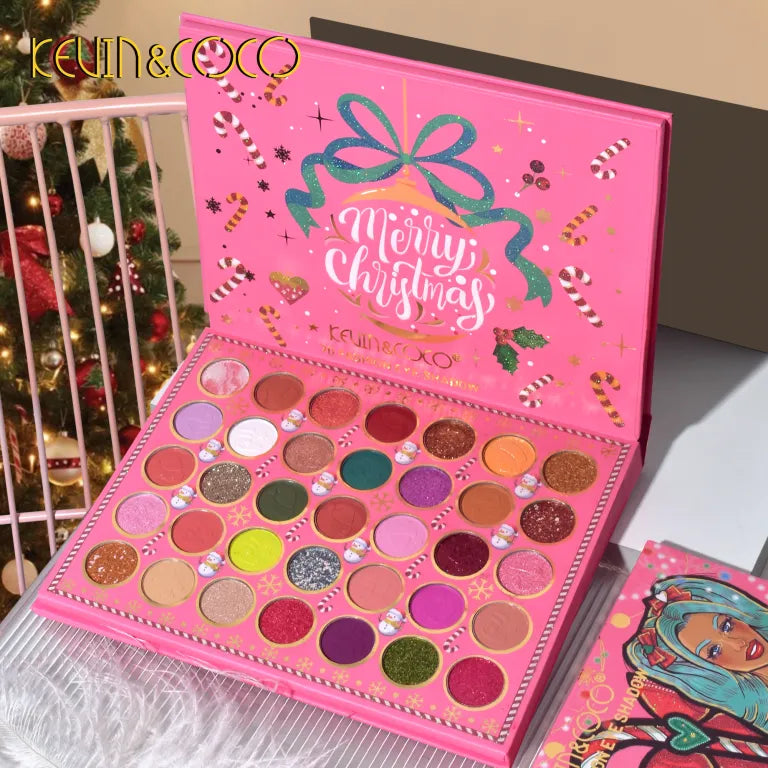 KEVIN&COCO 70colour Snowy christmas eyeshadow palette Hongxuan Cosmetics