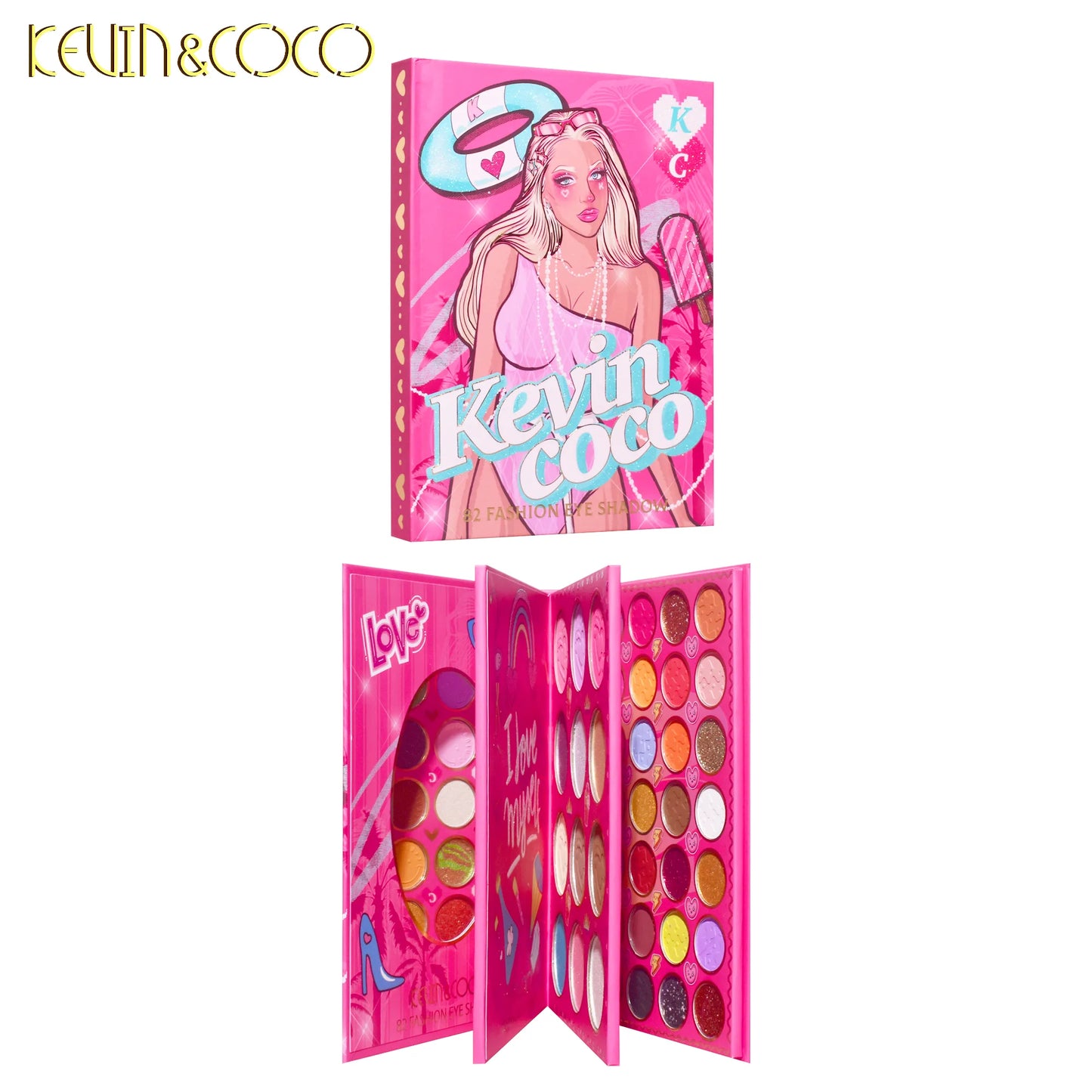 KEVIN&COCO 82colour holiday Barbie eyeshadow palette Hongxuan Cosmetics