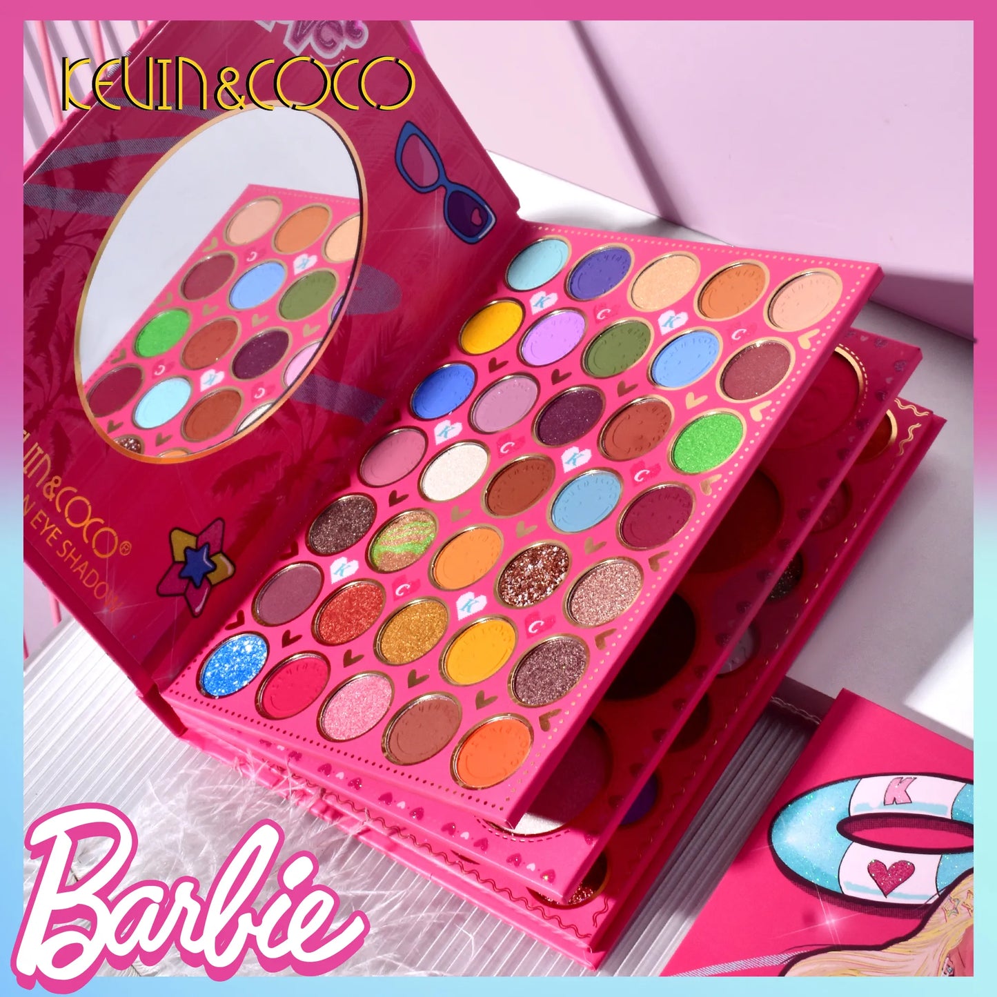 KEVIN&COCO 82colour holiday Barbie eyeshadow palette Hongxuan Cosmetics