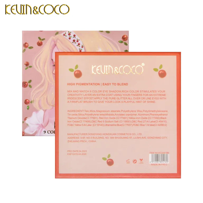KEVIN&COCO 9colour cherry eyeshadow palette Hongxuan Cosmetics