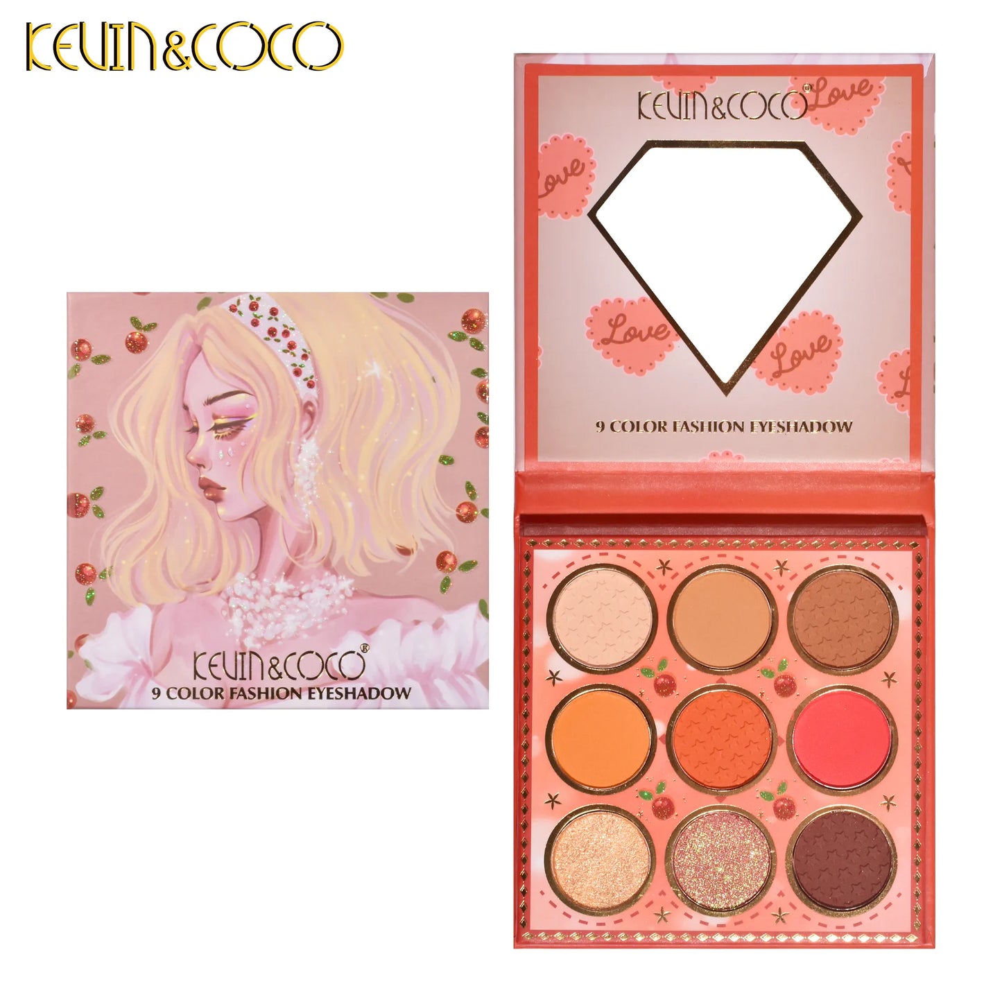 KEVIN&COCO 9colour cherry eyeshadow palette Hongxuan Cosmetics