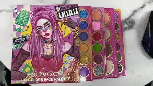 Kevin coco 102 colors face palette for purple hair girl