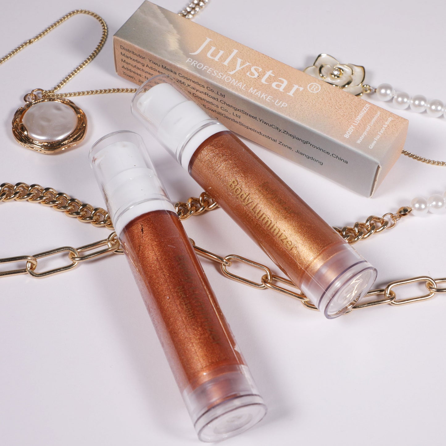 JC High Shine Liquid Highlighter Pump Bottle for Face n Body 10ml (4 shades)