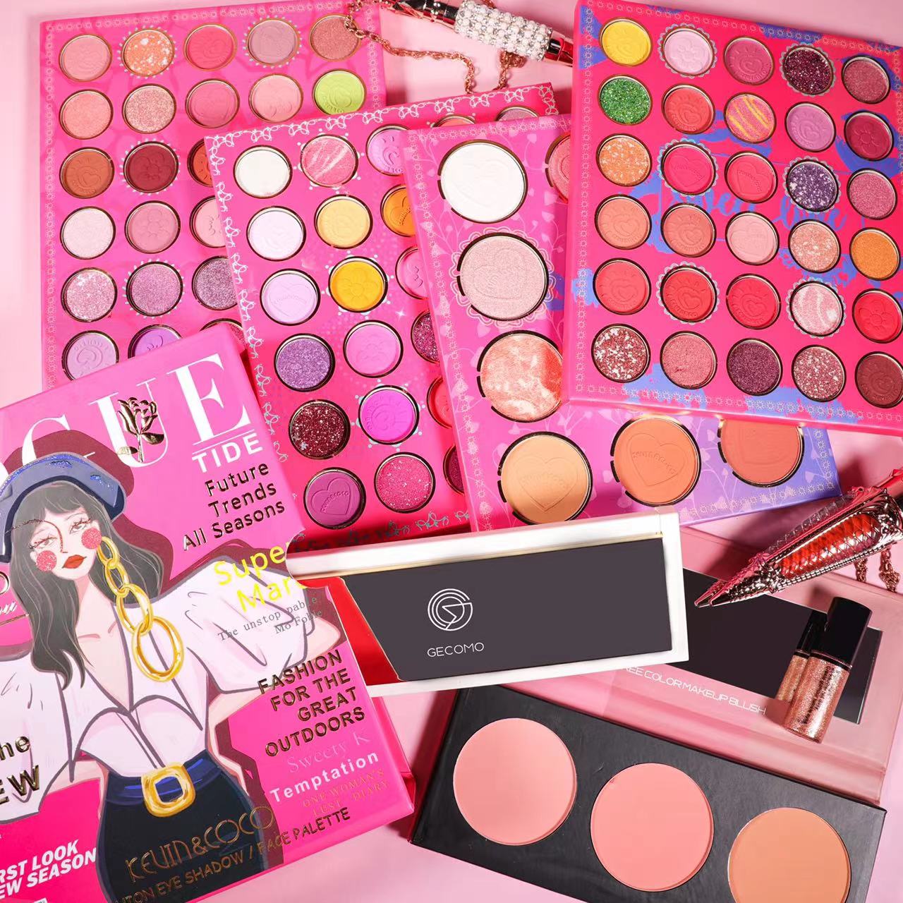Juicy Beauty Collection (1 Kevin coco Palette+2 Combo Palette +10 freebies)