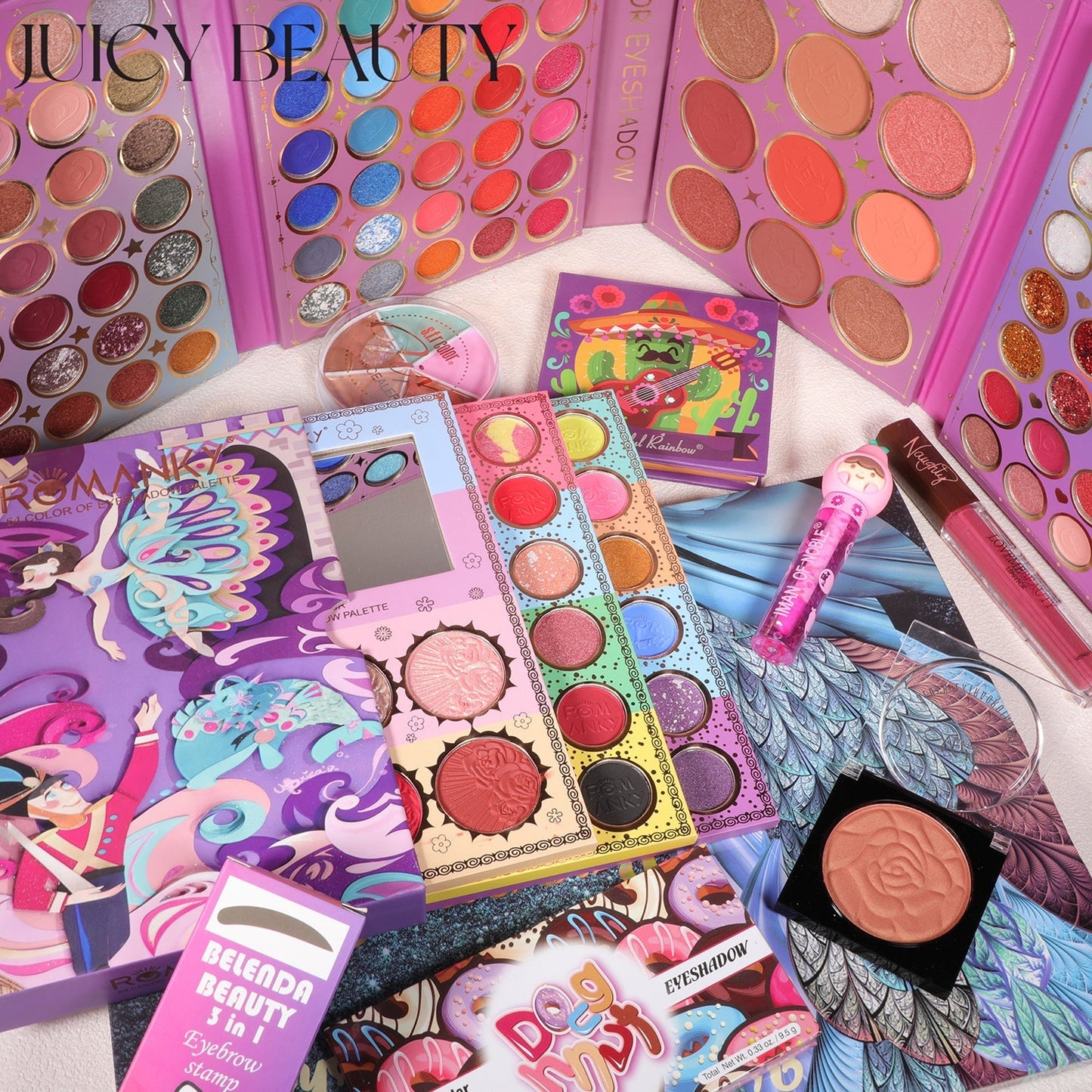 Juicy Beauty Collection (1 Kevin coco Palette+2 Combo Palette +10 freebies)
