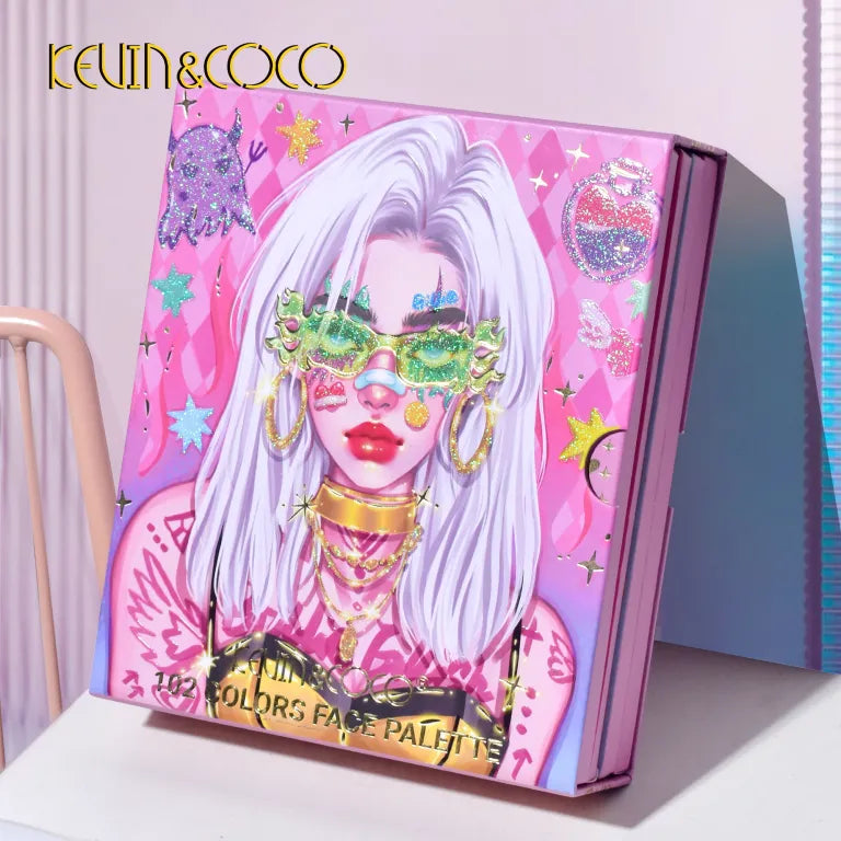 KEVIN&COCO 102colour tattoo girl eyeshadow palette Hongxuan Cosmetics