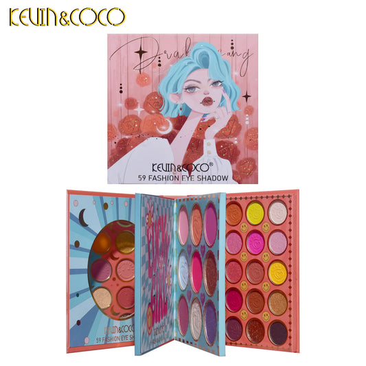 KEVIN&COCO 59colour mo landi rose eyeshadow palette Hongxuan Cosmetics